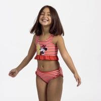 Disney Minnie Mouse Red Two-Piece Girls Swimming Costume Toddler & Kids Swimwear 2-7 Years