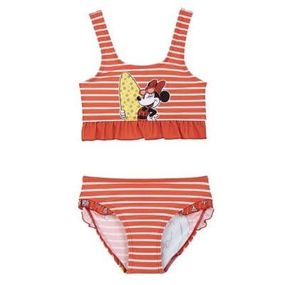 Disney Minnie Mouse Red Two-Piece Girls Swimming Costume Toddler & Kids Swimwear 2–7 Years