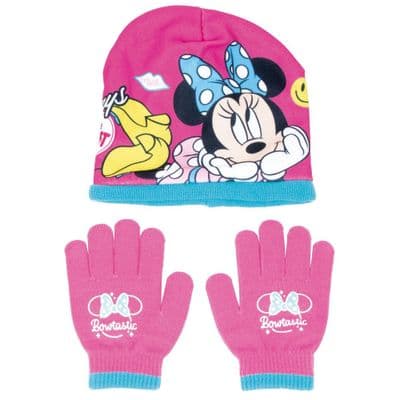 Disney Minnie Mouse Toddler Girls Winter Hat and Gloves set