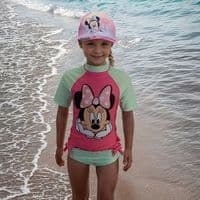 Disney Minnie Mouse Two-Piece Girls Pink Swimsuit 18m to 4 yrs Toddler Swimwear