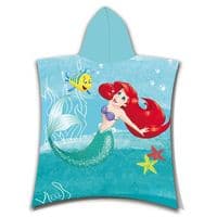 Disney Princess Ariel Kids Hooded Beach Poncho Towel  Cotton 2-6 yrs
