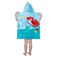 Disney Princess Ariel Kids Hooded Beach Poncho Towel  Cotton 2-6 yrs