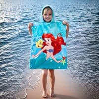 Disney Princess Ariel Kids Hooded Beach Poncho Towel  Cotton 2-6 yrs
