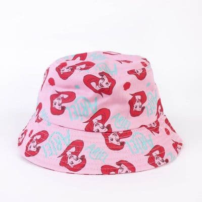 Disney Princess Ariel Little Mermaid Cotton Bucket Hat Pink Girls 2–6yrs