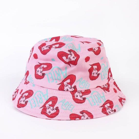 Disney Princess Ariel Little Mermaid Cotton Bucket Hat Pink Girls 2-6yrs