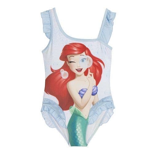 Disney Princess Ariel Mermaid Swimming Costume for Girls One-Piece Toddler Swimwear 2-7 Years
