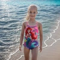 Disney Princess Ariel The Little Mermaid Pink Swimsuit | Girls Swimwear 3-6 Years