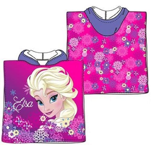 Disney Princess Frozen  Official Toddler Hooded Towel Fuchsia Kids Poncho Towel 1-3 yrs