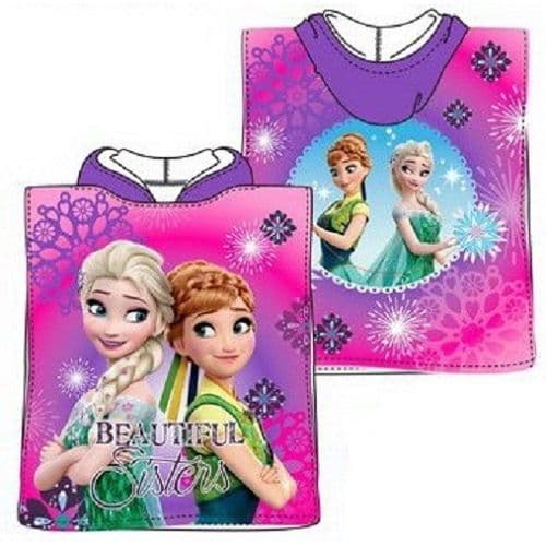 Disney Princess Frozen Toddler Hooded Towel Beautiful Sisters Kids Poncho Towel 1-3 yrs