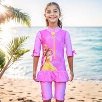 Disney Princess Pink UV Girls Sunsuit UPF 50+ | Toddler Swimwear 18–24m to 3–4 yrs