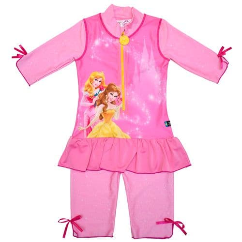 Disney Princess Pink UV Girls Sunsuit UPF 50+ | Toddler Swimwear 18–24m to 3–4 yrs