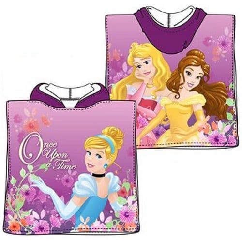 Disney Princess Toddler Hooded Towel Purple Once Upon a Time Kids Poncho Towel 1-3 yrs