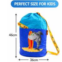 Kaboodle Kids Swim Bag Drawstring Swimming Bag for School & Pool  Blue Shark