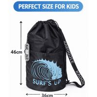 Kaboodle Kids Swim Bag Drawstring Swimming Bag for School & Pool  Surf's Up Blue