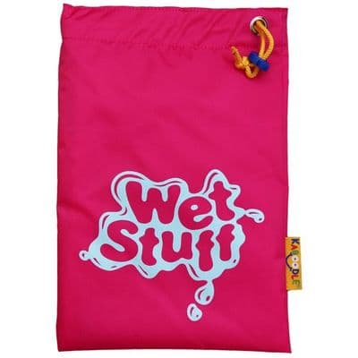 Kaboodle Kids Waterproof Wet Stuff Bag Hot Pink White Drawstring Pouch