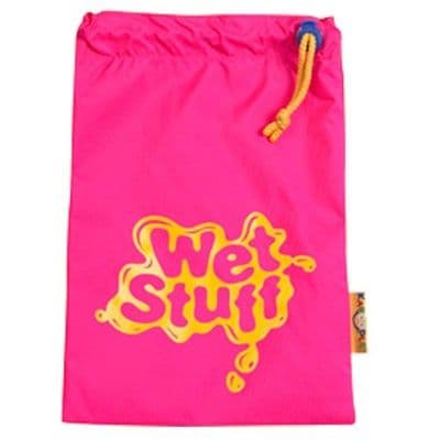 Kaboodle Kids Waterproof Wet Stuff Bag Hot Pink Yellow Drawstring Pouch