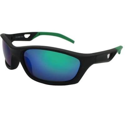 Kiddus Sporty Kids Sunglasses UV400 Black & Green Sun Protection 6-12 Years