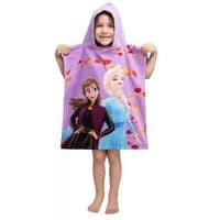 Kids Disney Princess Frozen Hooded Poncho Towel -100% Cotton
