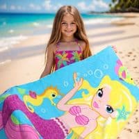 Colourful Girls Mermaid Beach Bath Swim Towel 70cm x 140cm
