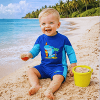 Kidz Swimmers Baby Boys Shark UV Swim Set UPF50+ | Rash Vest & Shorts