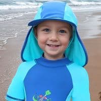 Kidz Swimmers Baby Boys UV Legionnaire Cap UPF 50+ Blue | Sun Protection Hat 3–24 Months
