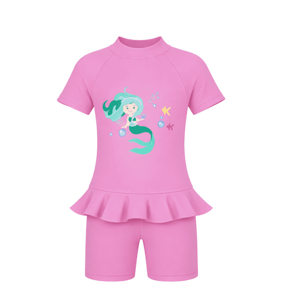 Kidz Swimmers Baby Girls Mermaid Sunsuit Pink  Swimwear 3–24m
