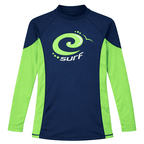 Kidz Swimmers Boys UPF 50+ Long Sleeve Rash Vest  Blue & Green 5-14yrs
