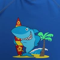 Kidz Swimmers Boys UPF 50+ Shark Rash Vest & Swim Trunks Set Blue Aqua 2-6yrs