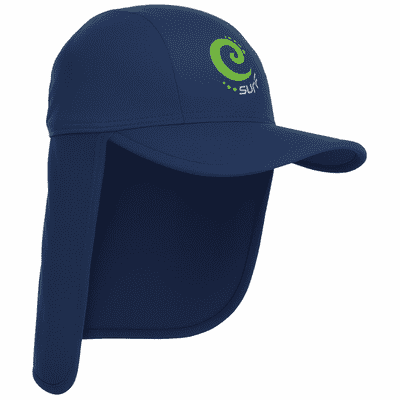 Kidz Swimmers Boys UPF 50+ Sun Protection Legionnaire Hat Blue & Green 6m-10yrs