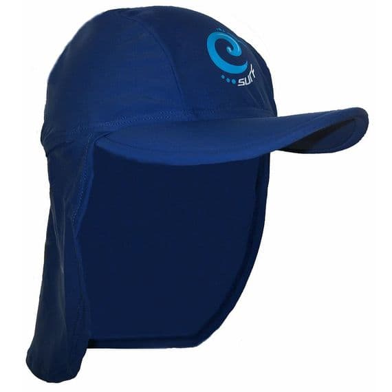 Kidz Swimmers Boys UV Legionnaire Cap UPF 50+ Estate Blue & Malibu Blue | Surf Sun Hat 2–10 Years