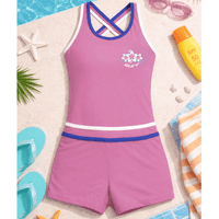 Kidz Swimmers Girls Boyleg Swimming Costume - Fuchsia Pink Longer Fit 7-13yrs