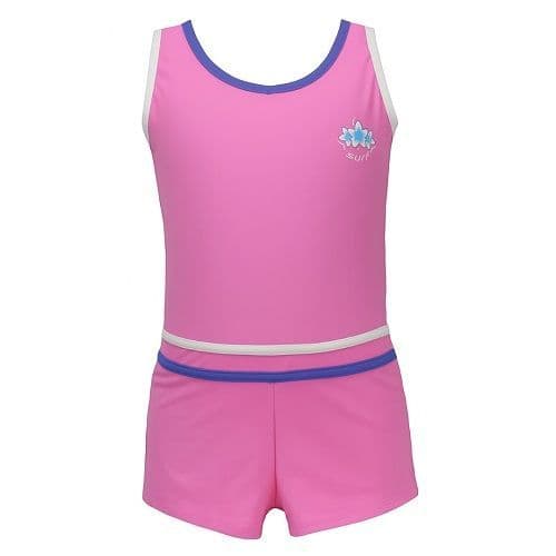 Kidz Swimmers Girls Boyleg Swimming Costume – Fuchsia Pink Longer Fit 7–13yrs