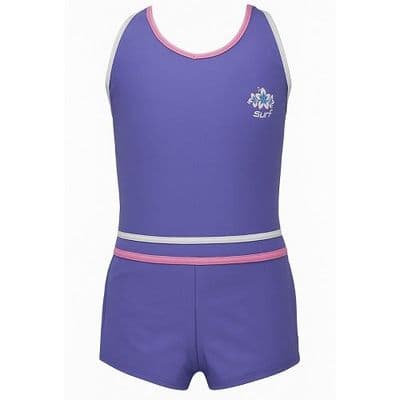 Kidz Swimmers Girls Boyleg Swimming Costume – Very Peri Longer Fit 7–13yrs