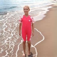 Kidz Swimmers Girls Camellia Rose UPF 50+ Sunsuit – UV Sun Protection Swimwear
