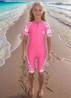 Kidz Swimmers Girls Fandango Pink UPF 50+ Sunsuit – UV Sun Protection Swimwear