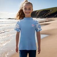 Kidz Swimmers Girls Placid Blue Surf Rash Vest – UPF 50+ UV Sun Protection Swim Top