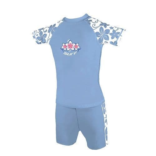 Kidz Swimmers Girls Placid Blue UPF 50+ Swim Top & Swim Shorts – Sun Protection Swimwear