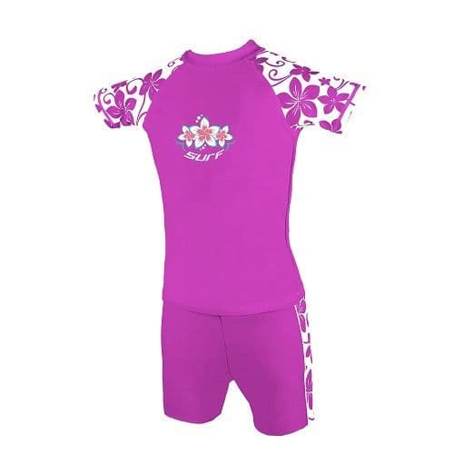 Kidz Swimmers Girls Radiant Orchid UPF 50+ Swim Top & Swim Shorts – Sun Protection Swimwear