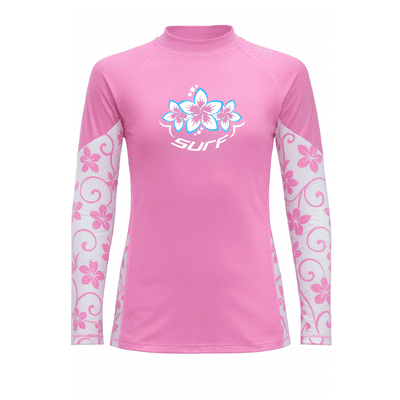 Kidz Swimmers Girls UPF 50+ Long Sleeve Swim Top Fuchsia Pink 3-14yrs