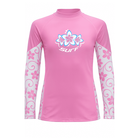 Kidz Swimmers Girls UPF 50+ Long Sleeve Swim Top Fuchsia Pink 3-14yrs