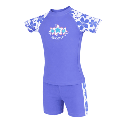 Kidz Swimmers Girls UPF 50+ Rash Vest & Swim Shorts Set - Very Peri 7-14yrs