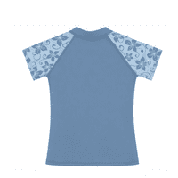 Kidz Swimmers Girls UPF 50+ Short Sleeve Swim Top - Faded Denim 7-14yrs