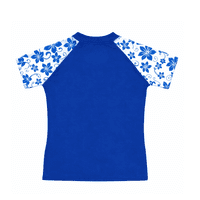 Kidz Swimmers Girls UPF 50+ Short Sleeve Swim Top - Lapis Blue 5-14yrs
