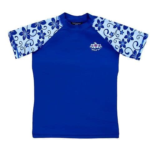 Kidz Swimmers Girls UPF 50+ Short Sleeve Swim Top – Lapis Blue 5–14yrs