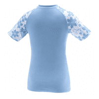 Kidz Swimmers Girls UPF 50+ Short Sleeve Swim Top - Placid Blue 5-14yrs