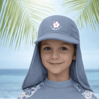 Kidz Swimmers Girls UPF 50+ Sun Protection Legionnaire Hat Faded Denim 6-10yrs+