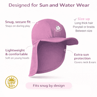 Kidz Swimmers Girls UPF 50+ Sun Protection Legionnaire Hat Fuchsia Pink 6m-10yrs