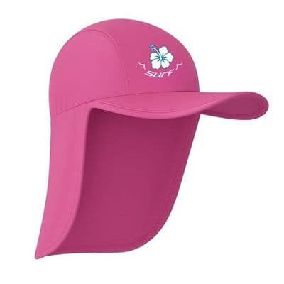 Kidz Swimmers Girls UPF 50+ Sun Protection Legionnaire Hat Hot Pink 6-10yrs