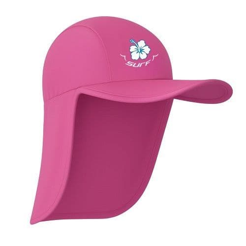Kidz Swimmers Girls UPF 50+ Sun Protection Legionnaire Hat Hot Pink 6-10yrs