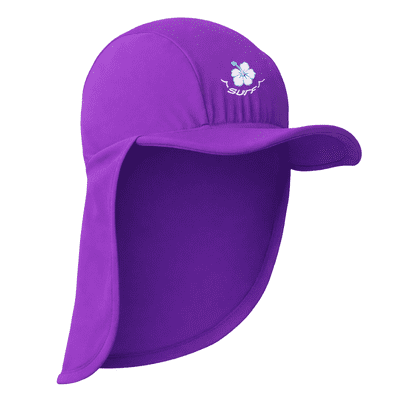 Kidz Swimmers Girls UPF 50+ Sun Protection Legionnaire Hat Orchid Hibiscus 6-10yrs+